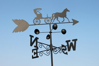 Garden Market Place Weathervane - Horse & Carriage Steel Weathervane - image 1