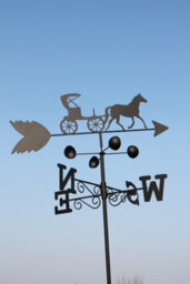 Garden Market Place Weathervane - Horse & Carriage Steel Weathervane - thumbnail 2