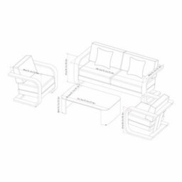 Xample Sunvilla Gibson 4 Piece Patio Seating Set Aluminium Frame Sunbrella Cushions Stone Table Outdoor Sofa Chairs Cover - thumbnail 2