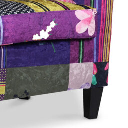Tub Chair Armchair Club Chair In Patchwork Fabric - thumbnail 4