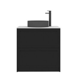Royal Bathrooms Royal Bathroom Elmore 800mm Matt Nocturne Black Freestanding Countertop Bathroom Vanity Unit 2 Drawer With Art Round Basin - thumbnail 7