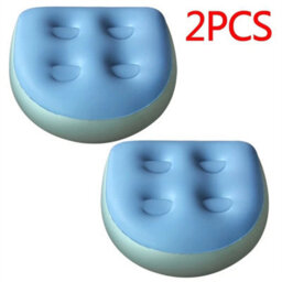 2Pcs Pvc Inflatable Spa Booster Seat Blue Cushion - thumbnail 1