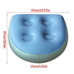 2Pcs Pvc Inflatable Spa Booster Seat Blue Cushion - thumbnail 3