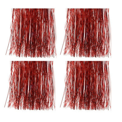 Decoris 4X Red Lametta Foil Tinsel Garland Strands Christmas Tree Tinsel 50Cm X 40Cm - image 1