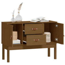 Berkfield Sideboard Honey Brown 110X40X78 Cm Solid Wood Pine - thumbnail 4