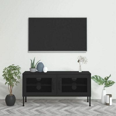 Vidaxl Tv Cabinet Black 105X35X50 Cm Steel - image 1