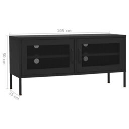 Vidaxl Tv Cabinet Black 105X35X50 Cm Steel - thumbnail 9