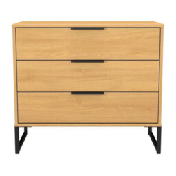 Beijing 3 Drawer Chest Of Drawers In Modern Oak (Ready Assembled) - thumbnail 1