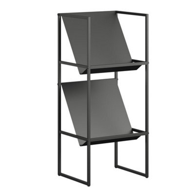 Novogratz Helix Vinyl Record Storage With 2 Shelves Black - image 1