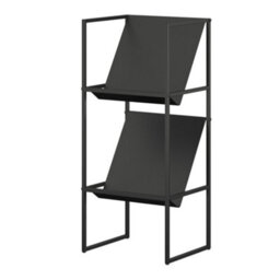 Novogratz Helix Vinyl Record Storage With 2 Shelves Black - thumbnail 2