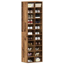Walplus Shoe Cabinet Old Wood 54X34X183 Cm Engineered Wood - thumbnail 1