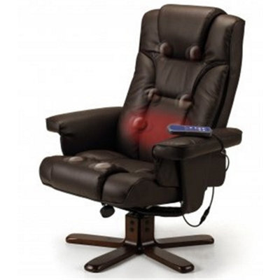 iLikeStores Reclining Swivel Massage Chair With Footstool - Brown - image 1