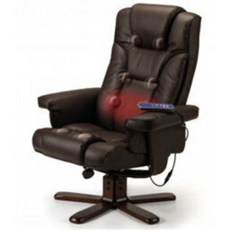 iLikeStores Reclining Swivel Massage Chair With Footstool - Brown