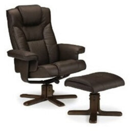 iLikeStores Reclining Swivel Massage Chair With Footstool - Brown - thumbnail 2
