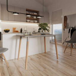 Urbn-Living Urbnliving 75Cm Height Grey Rectangle Scandi Style Kitchen Table Wooden Legs