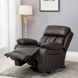 More4Homes Chester Single Motor Electric Rise Recliner Bonded Leather Armchair Electric Lift Riser Chair (Brown) - thumbnail 8