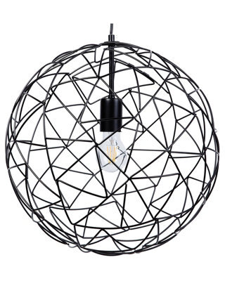 Wyld And Coco Lumalux Hanging Light Pendant Black Wire Open Round Sphere Shade Industrial Design W40 X H131Cm - image 1