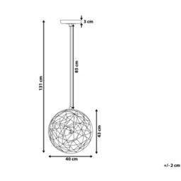 Wyld And Coco Lumalux Hanging Light Pendant Black Wire Open Round Sphere Shade Industrial Design W40 X H131Cm - thumbnail 4