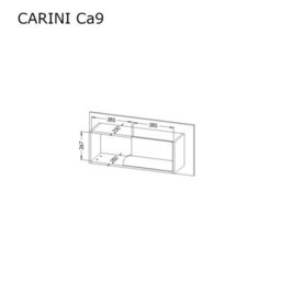 Arte Carini Contemporary Wall Shelf In White, Grey & Oak Nash - W1000mm X H480mm X D270mm - thumbnail 3