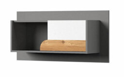 Arte Carini Contemporary Wall Shelf In White, Grey & Oak Nash - W1000mm X H480mm X D270mm - thumbnail 1