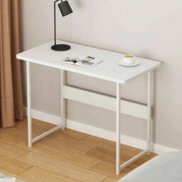 White Large Computer Desk Desktop Desk Metal Frame For Work - thumbnail 2