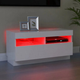 Berkfield Tv Cabinet With Led Lights White 80X35X40 Cm - thumbnail 3