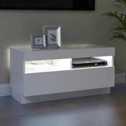 Berkfield Tv Cabinet With Led Lights White 80X35X40 Cm - thumbnail 5