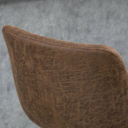 Wyld Haus Rafava Faux Leather Brown Adjustable Breakfast Bar Stools Set Of 2 - Upholstered Seats, Height 58-90Cm - thumbnail 8