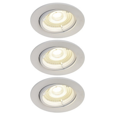 GoodHome Salk White Adjustable Led Neutral White Downlight 4.8W Ip20, Pack Of 3 - image 1
