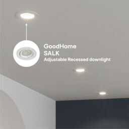 GoodHome Salk White Adjustable Led Neutral White Downlight 4.8W Ip20, Pack Of 3 - thumbnail 6