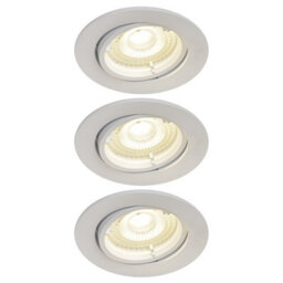 GoodHome Salk White Adjustable Led Neutral White Downlight 4.8W Ip20, Pack Of 3 - thumbnail 1