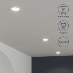 GoodHome Salk White Adjustable Led Neutral White Downlight 4.8W Ip20, Pack Of 3 - thumbnail 5
