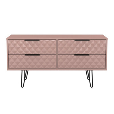 Anzio Matt Kobe Pink 4 Drawer Bed Box (H)574mm (W)1130mm (D)395mm - image 1