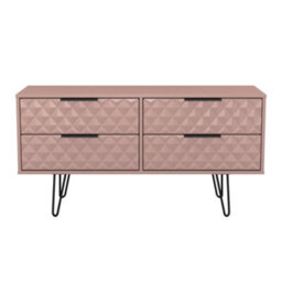 Anzio Matt Kobe Pink 4 Drawer Bed Box (H)574mm (W)1130mm (D)395mm