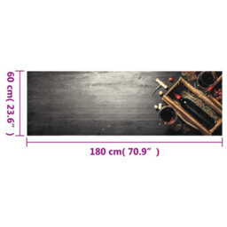 Berkfield Kitchen Rug Washable Wine Bottle 60X180 Cm Velvet - thumbnail 5