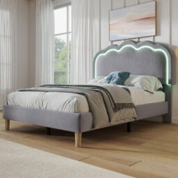 Single Linen Bed With Led & Adjustable Headboard - thumbnail 6