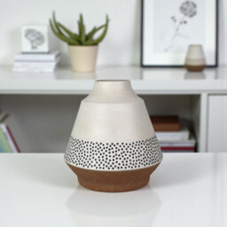 Earthy Bamboo Skandi Dotty Vase - thumbnail 1