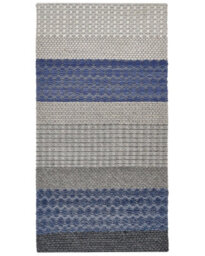 Wyld And Coco Boho Wool-Blend Low-Pile Area Rug 80 X 150 Cm Blue-Grey - thumbnail 1