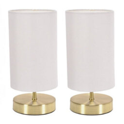 Valuelights Francis Pair Of Gold Touch Table Lamps With White Shade - thumbnail 7