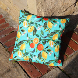 Evans Lichfield Orange Blossom Printed Uv & Water Resistant Outdoor Polyester Filled Cushion - thumbnail 4