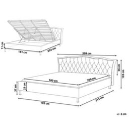 Beliani Ottoman Bed Faux Leather Metz 180 X 200 Cm (Eu Super King) White - thumbnail 3