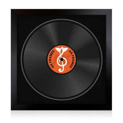"16X16"" Matte Black Modern Vinyl Record Frame With Black Mount For 12 Inch Lp Disc - Ak Frames" - image 1