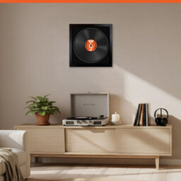 "16X16"" Matte Black Modern Vinyl Record Frame With Black Mount For 12 Inch Lp Disc - Ak Frames" - thumbnail 8