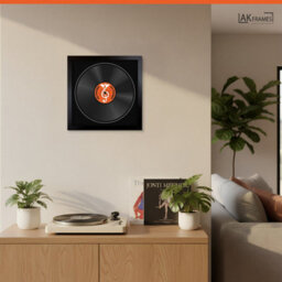 "16X16"" Matte Black Modern Vinyl Record Frame With Black Mount For 12 Inch Lp Disc - Ak Frames" - thumbnail 5