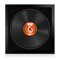 "16X16"" Matte Black Modern Vinyl Record Frame With Black Mount For 12 Inch Lp Disc - Ak Frames" - thumbnail 1