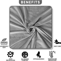 Gc Gaveno Cavailia Plain Single Bed Flannelette Sheet Set Grey Thermal Soft Sheets Full Set - Fitted Sheet +Flat Sheet +Pillowcase - thumbnail 5
