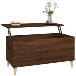 Berkfield Durable Coffee Table Brown Oak 90X44.5X45 Cm Engineered Wood - thumbnail 5