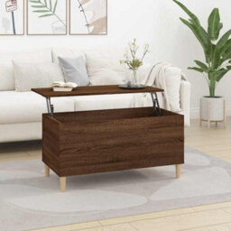 Berkfield Durable Coffee Table Brown Oak 90X44.5X45 Cm Engineered Wood - thumbnail 2