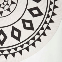 Homescapes Lia White & Black Mandala Handoven Cotton Rug, 120 Cm Round - thumbnail 3