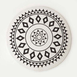 Homescapes Lia White & Black Mandala Handoven Cotton Rug, 120 Cm Round - thumbnail 2
